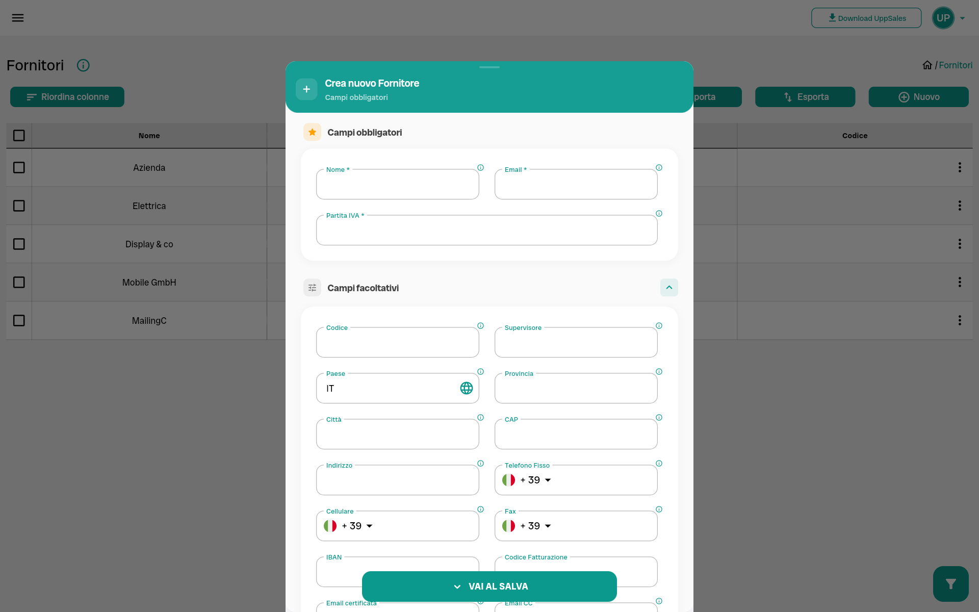 Gestione multi-mandato — ogni fornitore separato in UppSales